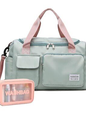 Small Gym Bag for Women, Travel Duffle Bag Carry On Weekender Bag with Shoe Comp